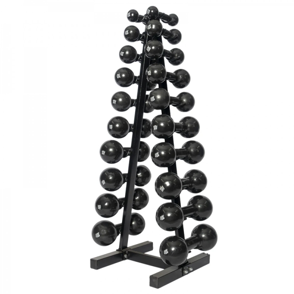 Kit Halteres Emborrachado 01 a 10 KG com Suporte.